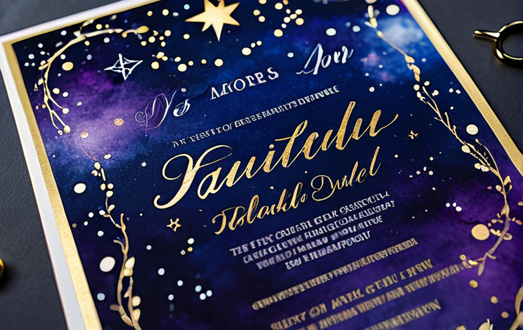 밤하늘을 배경으로 한 이벤트 기획 - Celestial Invitation Design**
"A beautifully designed invitation for a stargazing event, featuring ...