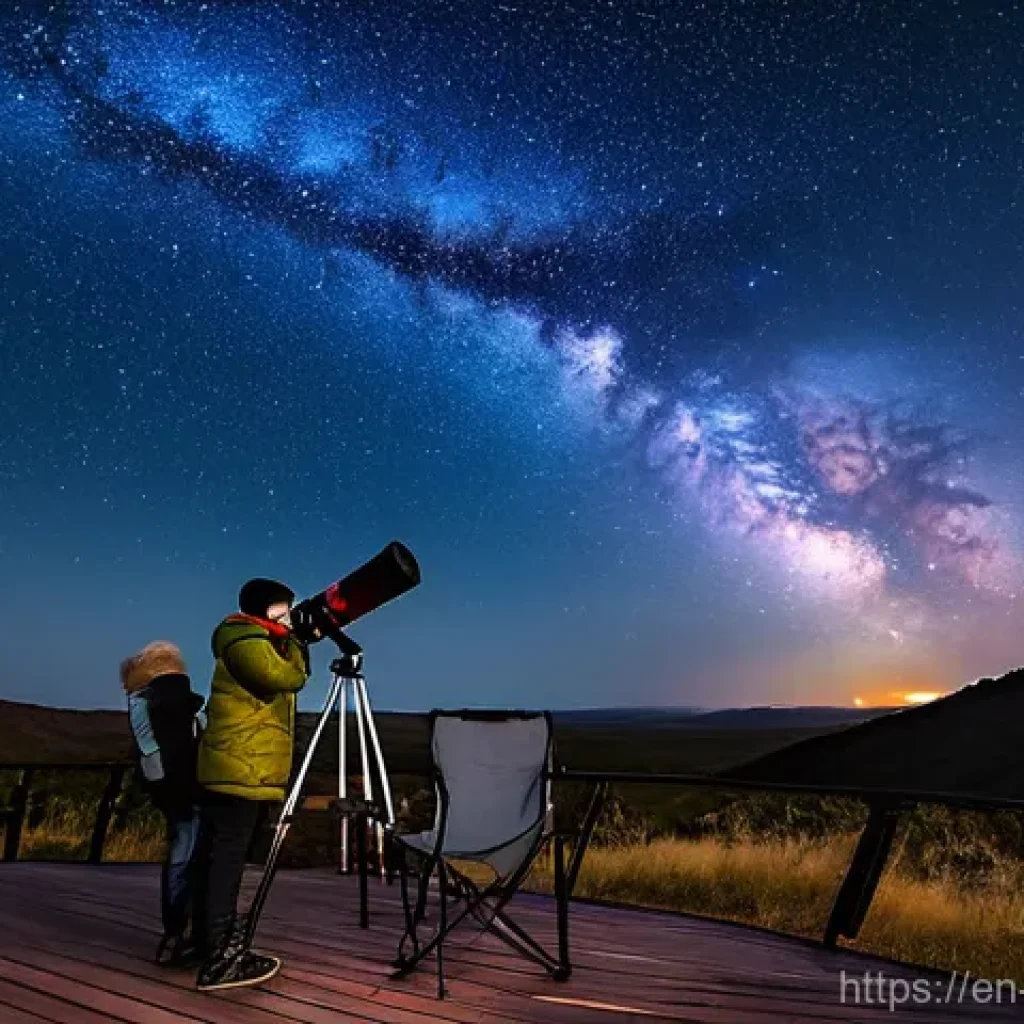 아마추어 천문가를 위한 관광 디자인 - **A Serene Stargazing Retreat at a Dedicated Astrotourism Lodge**
A tranquil night scene at a pr...