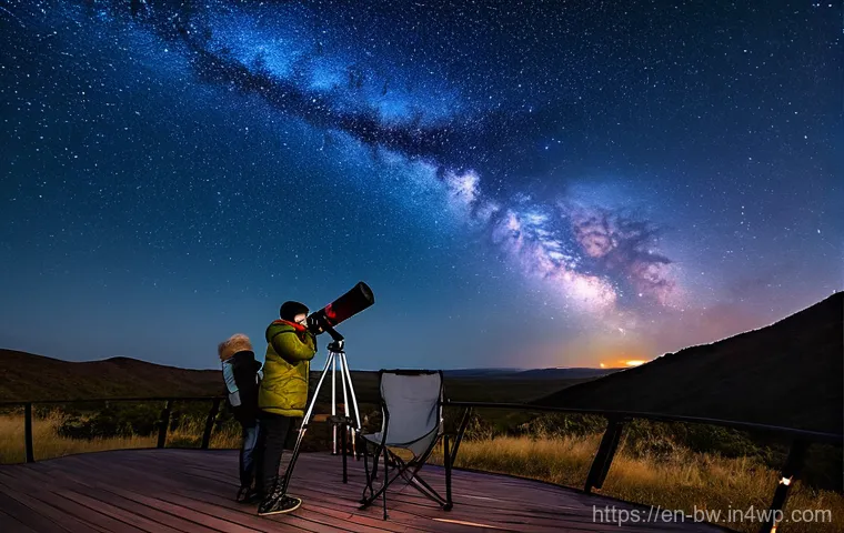 아마추어 천문가를 위한 관광 디자인 - **A Serene Stargazing Retreat at a Dedicated Astrotourism Lodge**
A tranquil night scene at a pr...